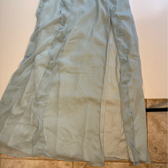 Lovers & Friends Light Blue Eden Ruffle Halter Neck High Neck Dress NWT XS - Picture 12 of 16